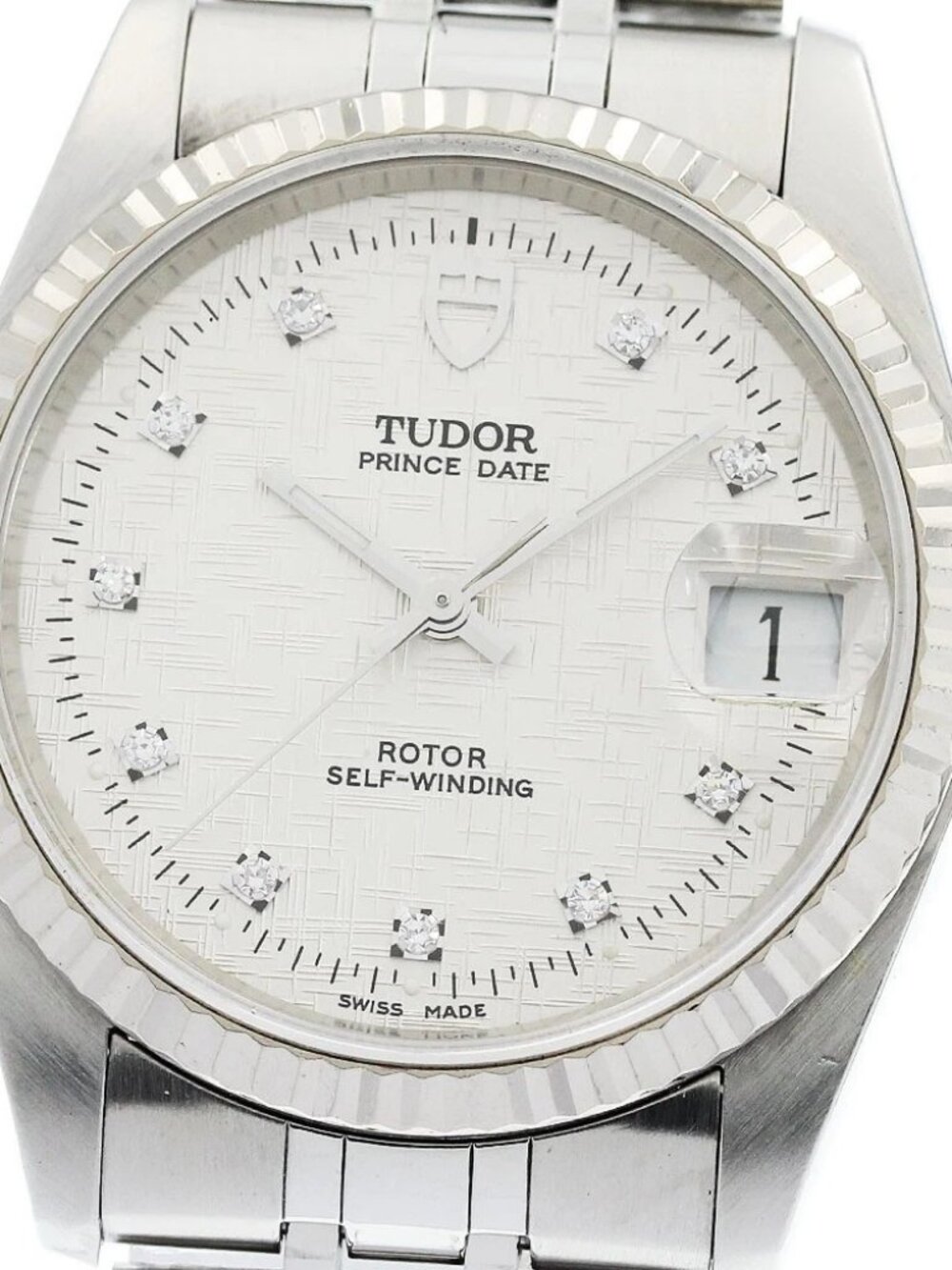 TUDOR Prince Date  Diamond WG Bezel Automatic Men's Watch_962017